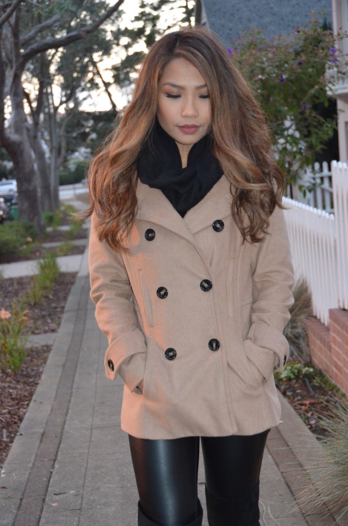 camel peacoat petite